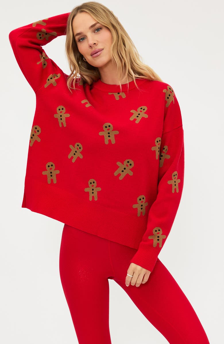 Beach Riot Callie Gingerbread Man Sweater, Alternate, color,