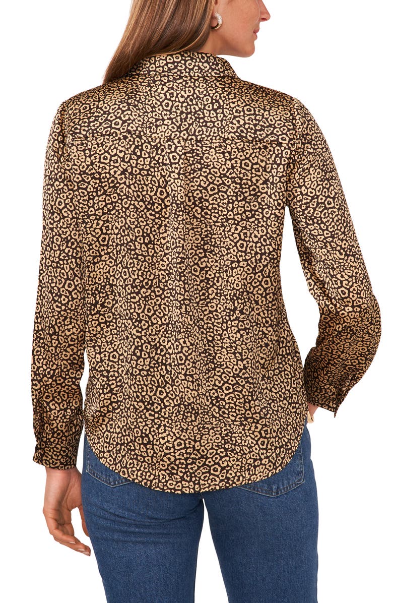 Chaus Jaguar Print Button-Up Utility Shirt, Alternate, color, 