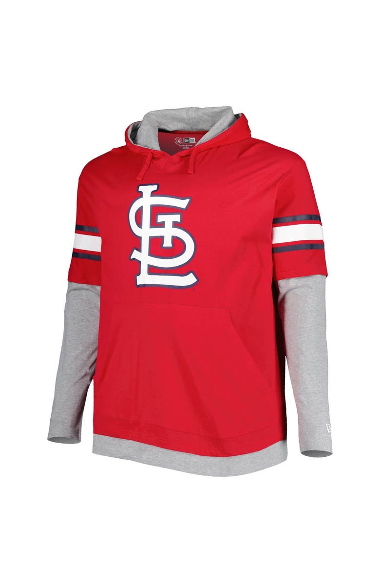 New Era Men's New Era Red St. Louis Cardinals Big & Tall Twofer Pullover Hoodie, Alternate, color, Red