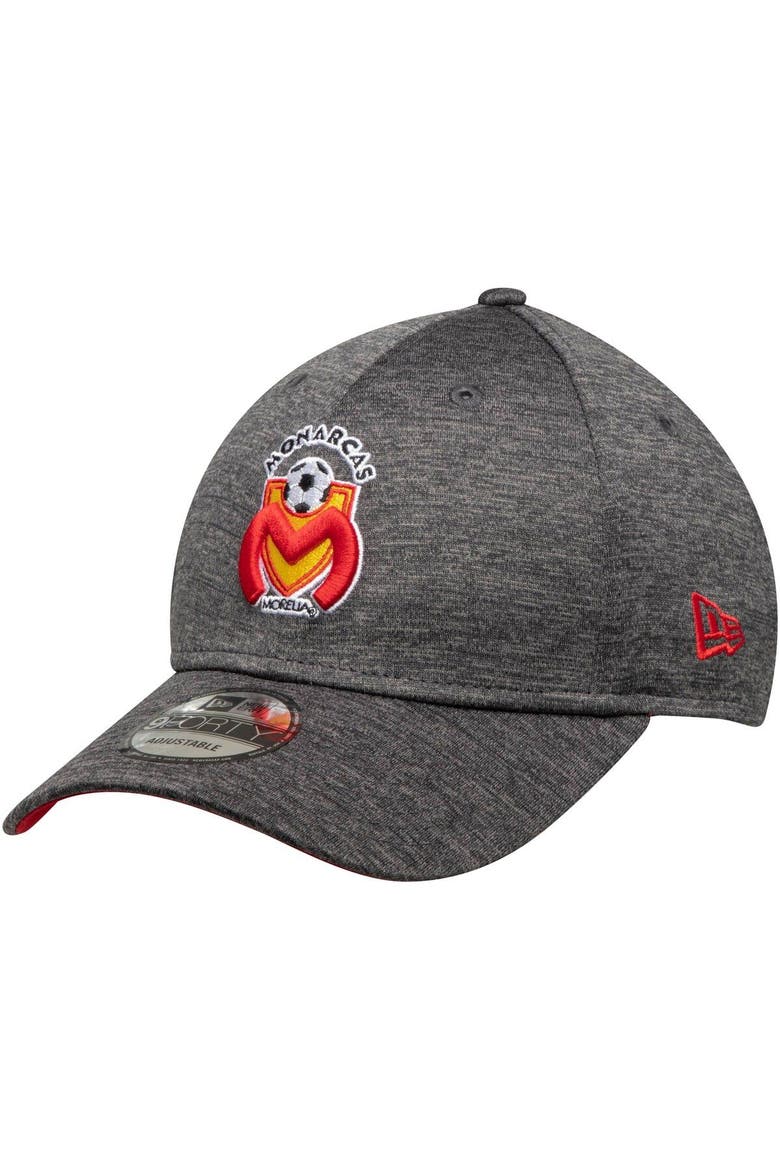 Men's New Era Graphite Monarcas Morelia Shadow 9FORTY Adjustable Snapback Hat, Main, color, Graphite