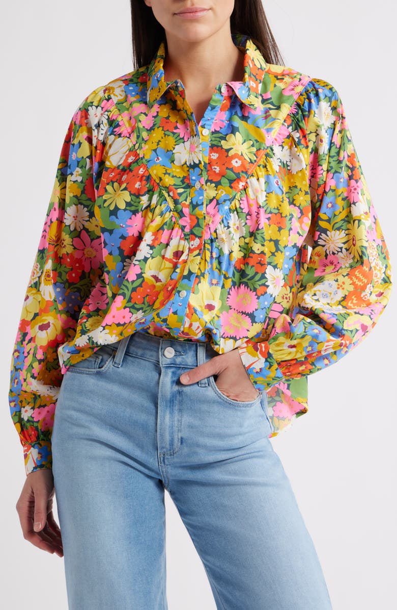 LOVE THE LABEL Sebali Floral Print Shirt, Main, color, 