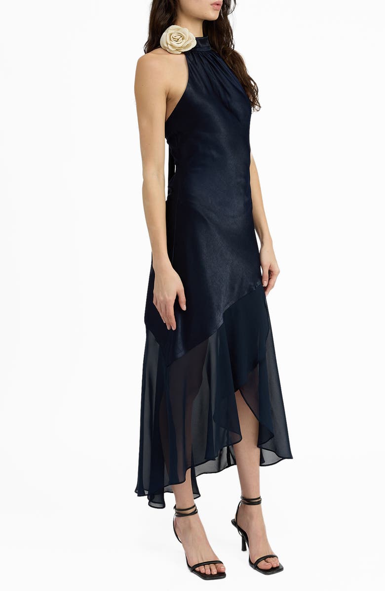 En Saison Hudson Satin High-Low Midi Dress, Alternate, color, 