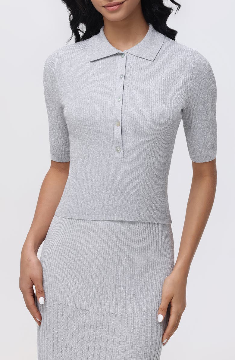 525 Ophelia Metallic Rib Polo, Main, color, 