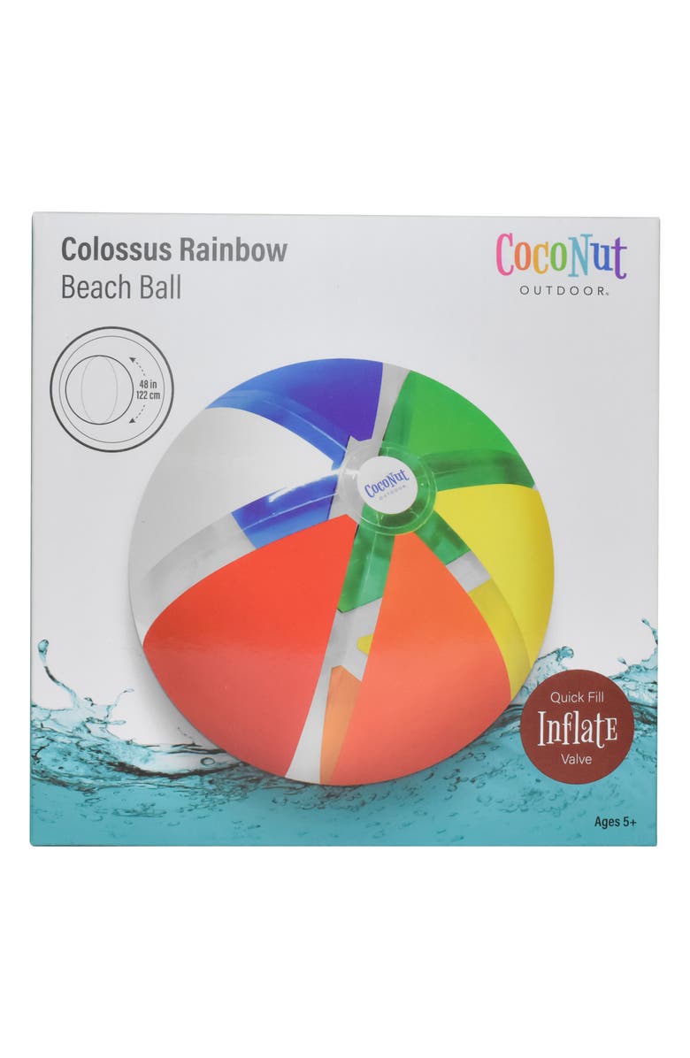 Coconut Outdoor Colossus Rainbow Beach Ball, Alternate, color, Multi