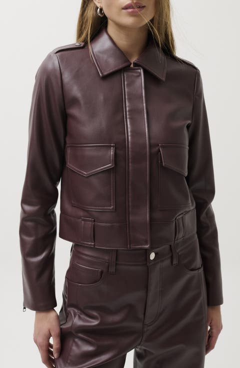 Bex Faux Leather Crop Jacket