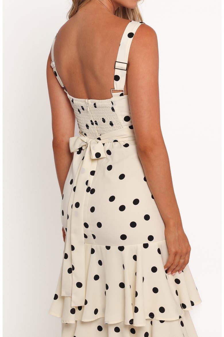 Mabel Polka Dot Tiered Maxi Sundress, Alternate, color, CREAM