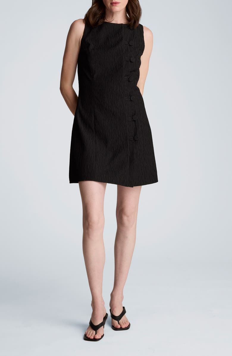 Kenneth Cole Texture Button Front Sleeveless Sheath Dress, Main, color, 