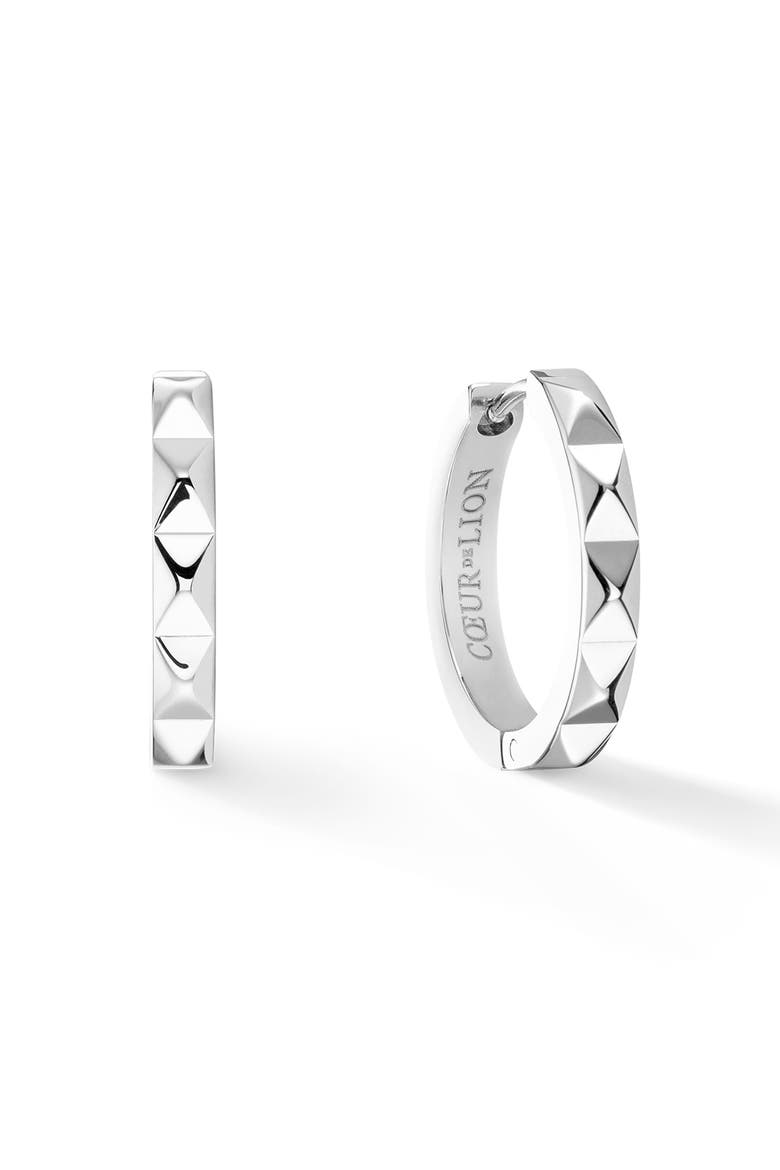 Spikes 23 Hoop Earrings, Alternate, color, Silver