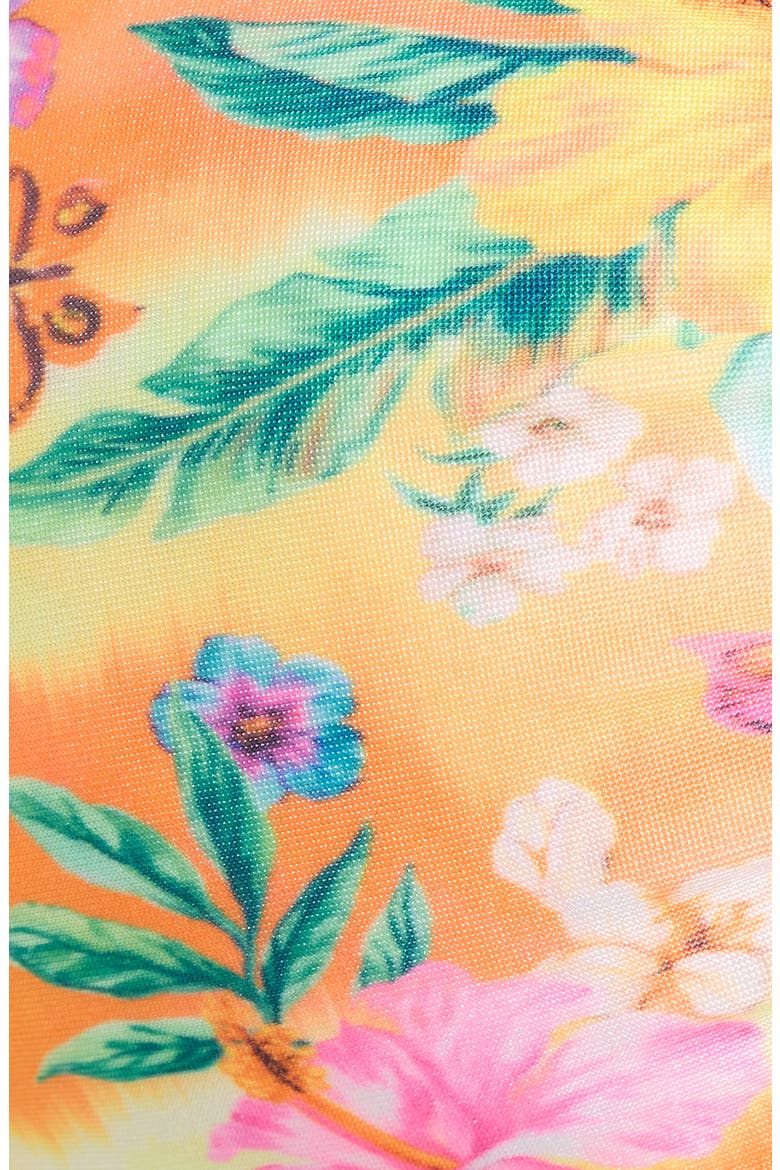 Ruched Bandeau Bikini Top, Alternate, color, PEACHY POCKET
