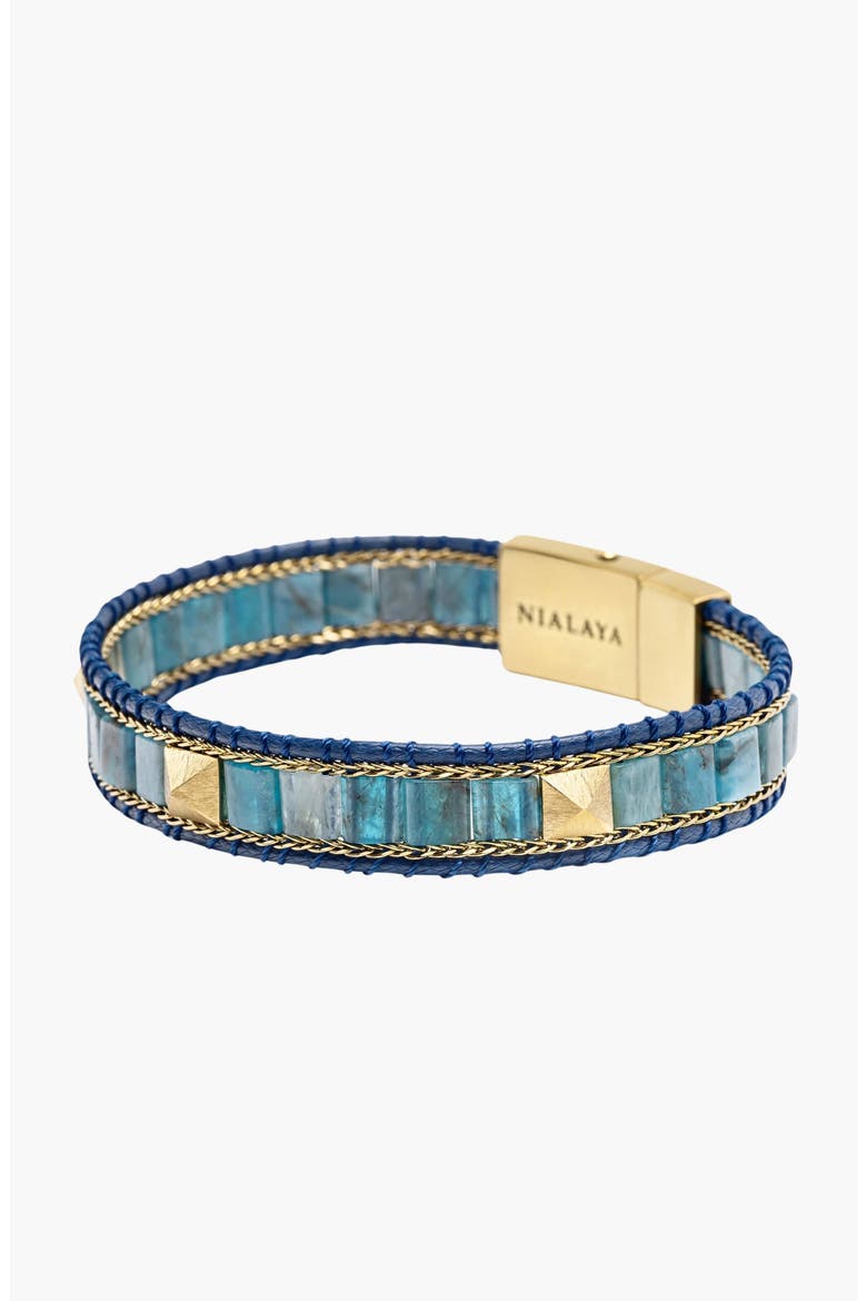 Apatite Stud Bracelet, Alternate, color, Blue Apatite