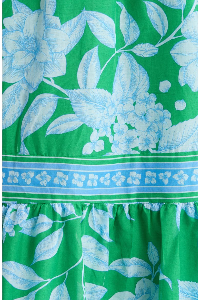 Verben Floral Print Surplice Neck Dress, Alternate, color, KELLY-BLUES