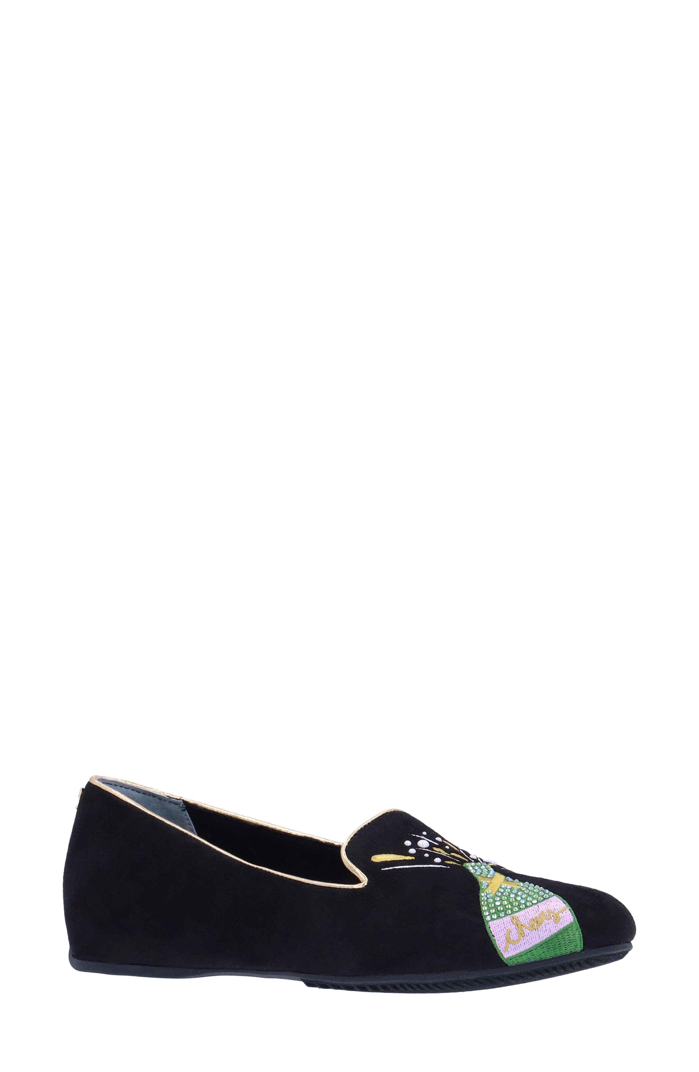 J. Reneé New Year Embroidered Loafer, Main, color, Black