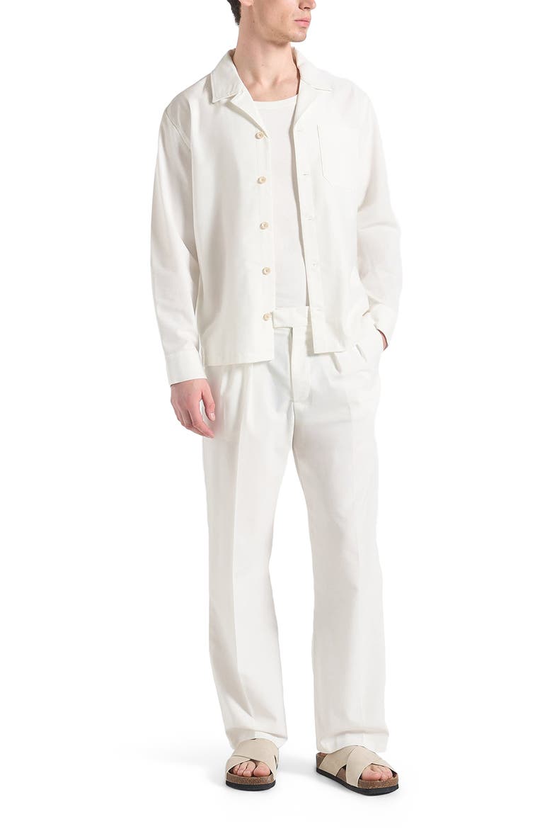 Pierre Relaxed Fit Linen Pleated Trousers, Alternate, color, White