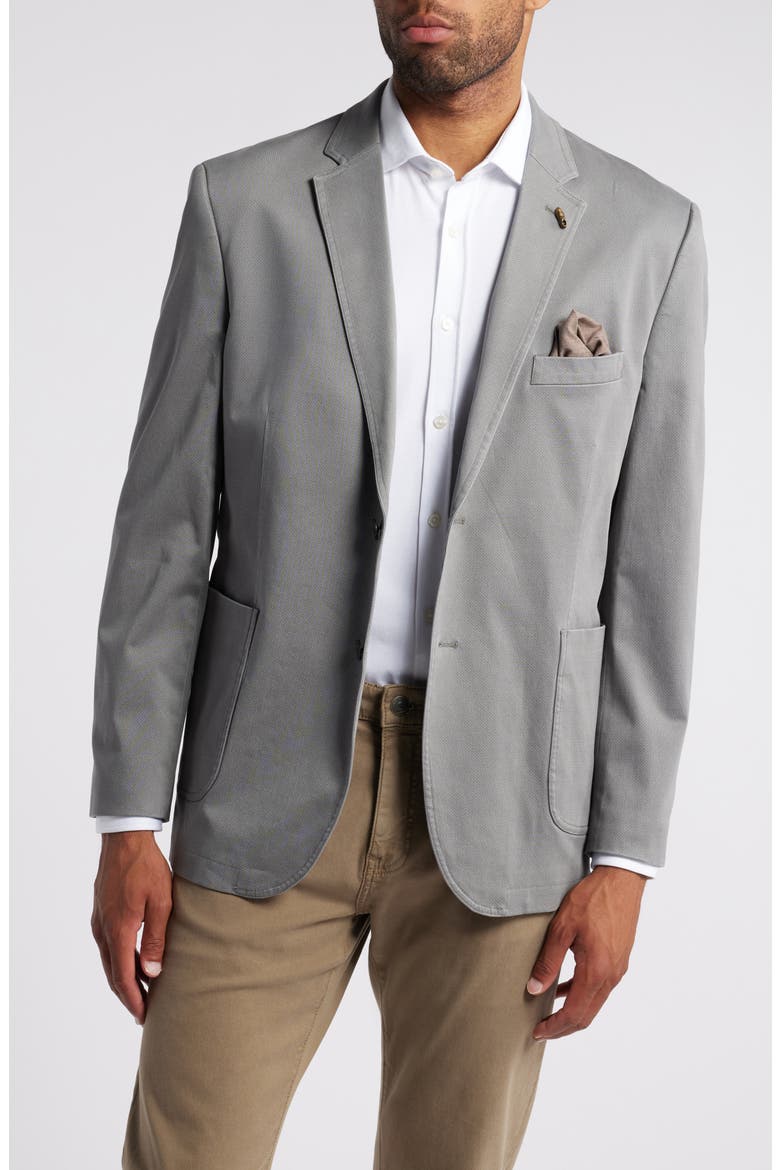 Washed Stretch Cotton Sport Coat, Main, color, GRAY