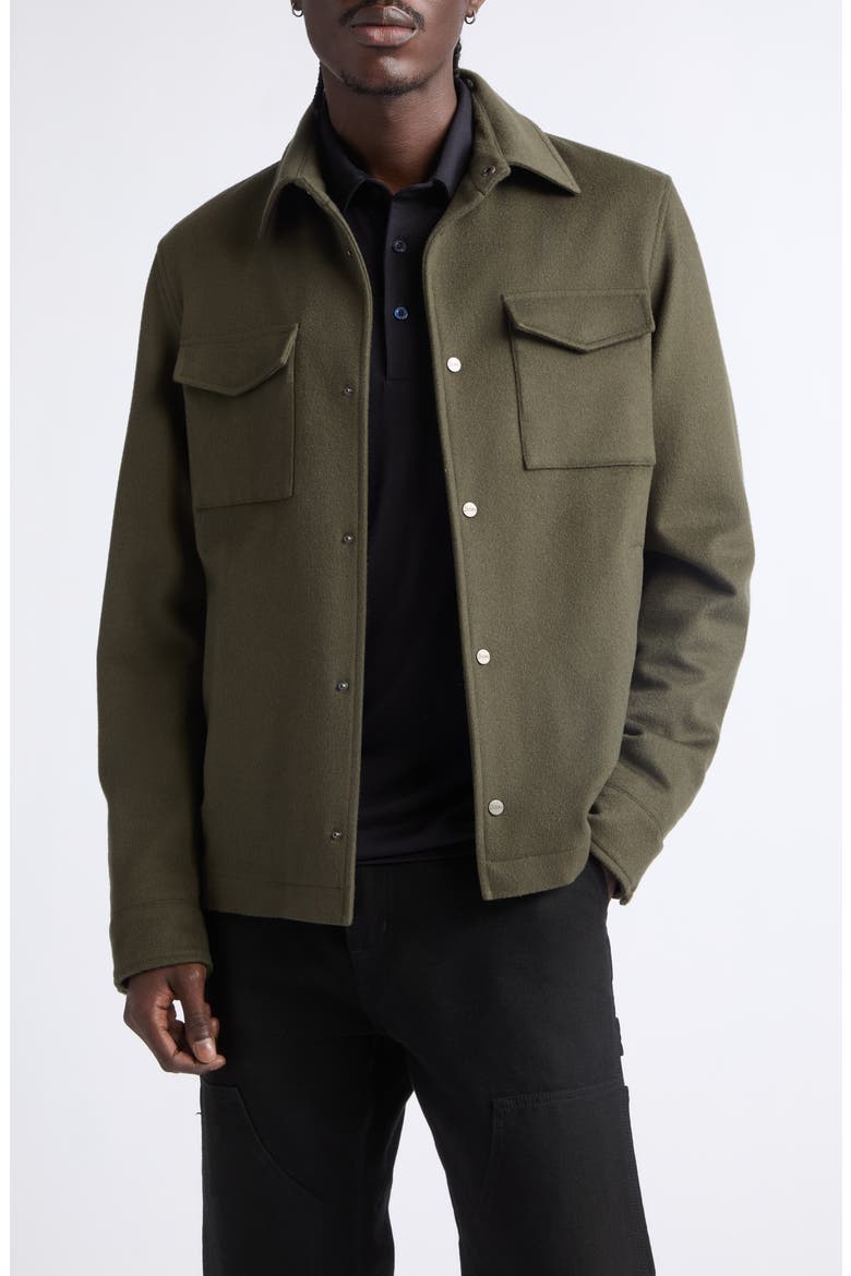 Wool & Cashmere Shirt Jacket, Main, color, 7780 ARMY GREEN