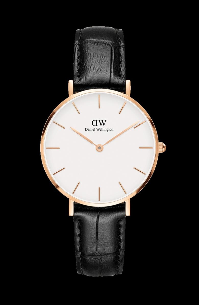 Daniel Wellington Classic Petite Leather Strap Watch, 32mm, Alternate, color, 