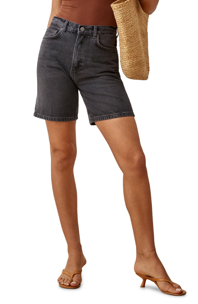 Reformation Sammie High Waist Relaxed Denim Shorts, Main, color, 
