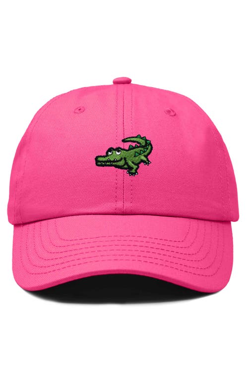 Dalix Alligator Embroidered Wildlife Cap In Hot Pink