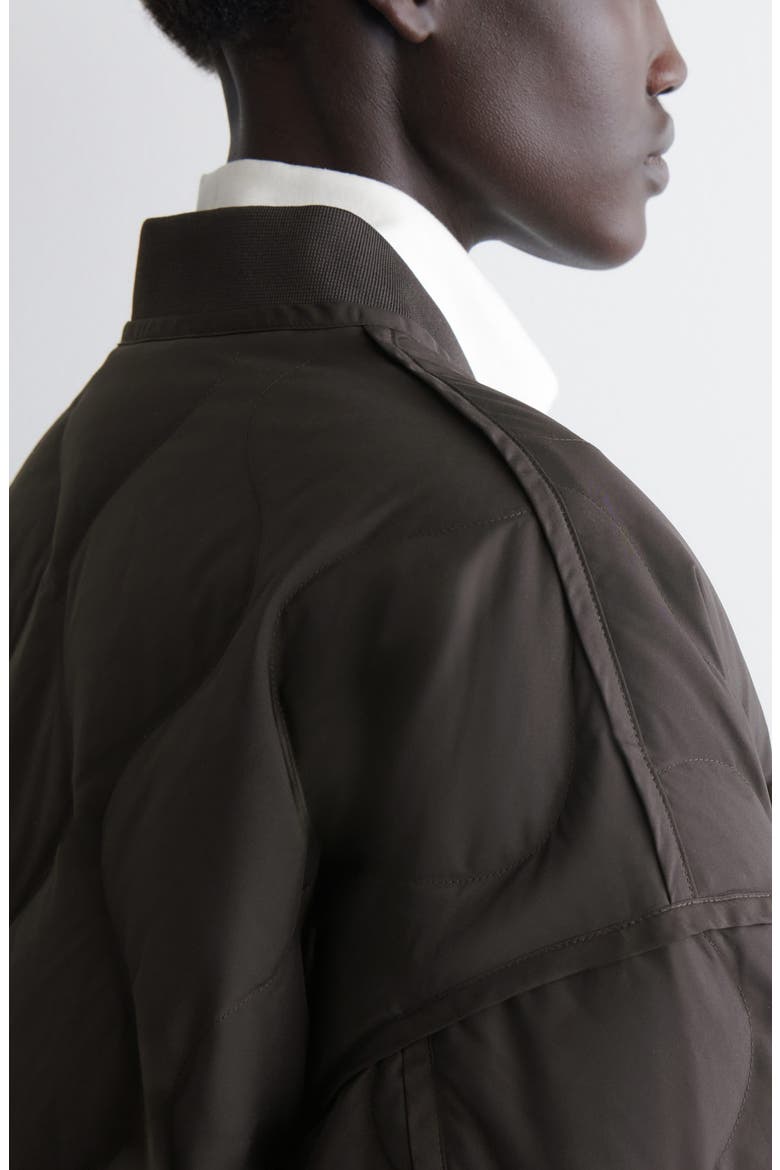 Oversize Quilted Down & Feather Jacket, Alternate, color, BROWN DARK