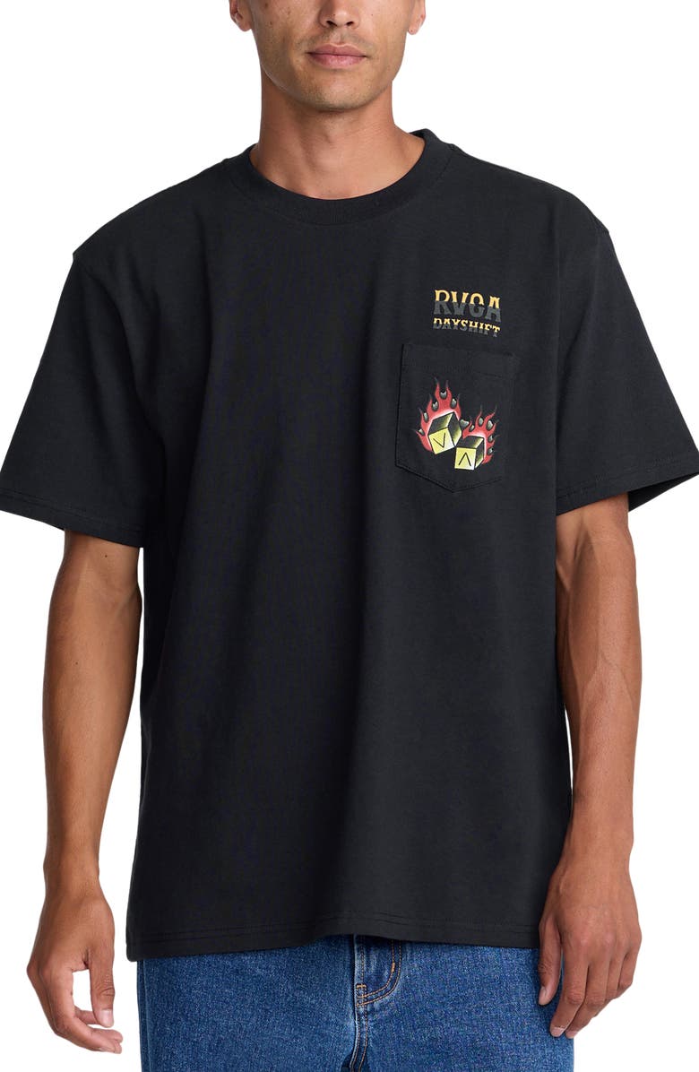 RVCA Hot Dice Graphic T-Shirt, Main, color, Black