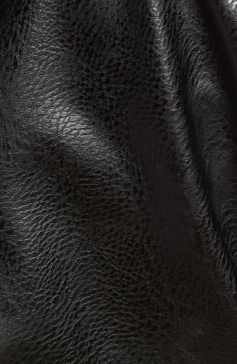 AZALEA WANG Embellished Floral Belted Faux Leather Moto Jacket, Alternate, color, 