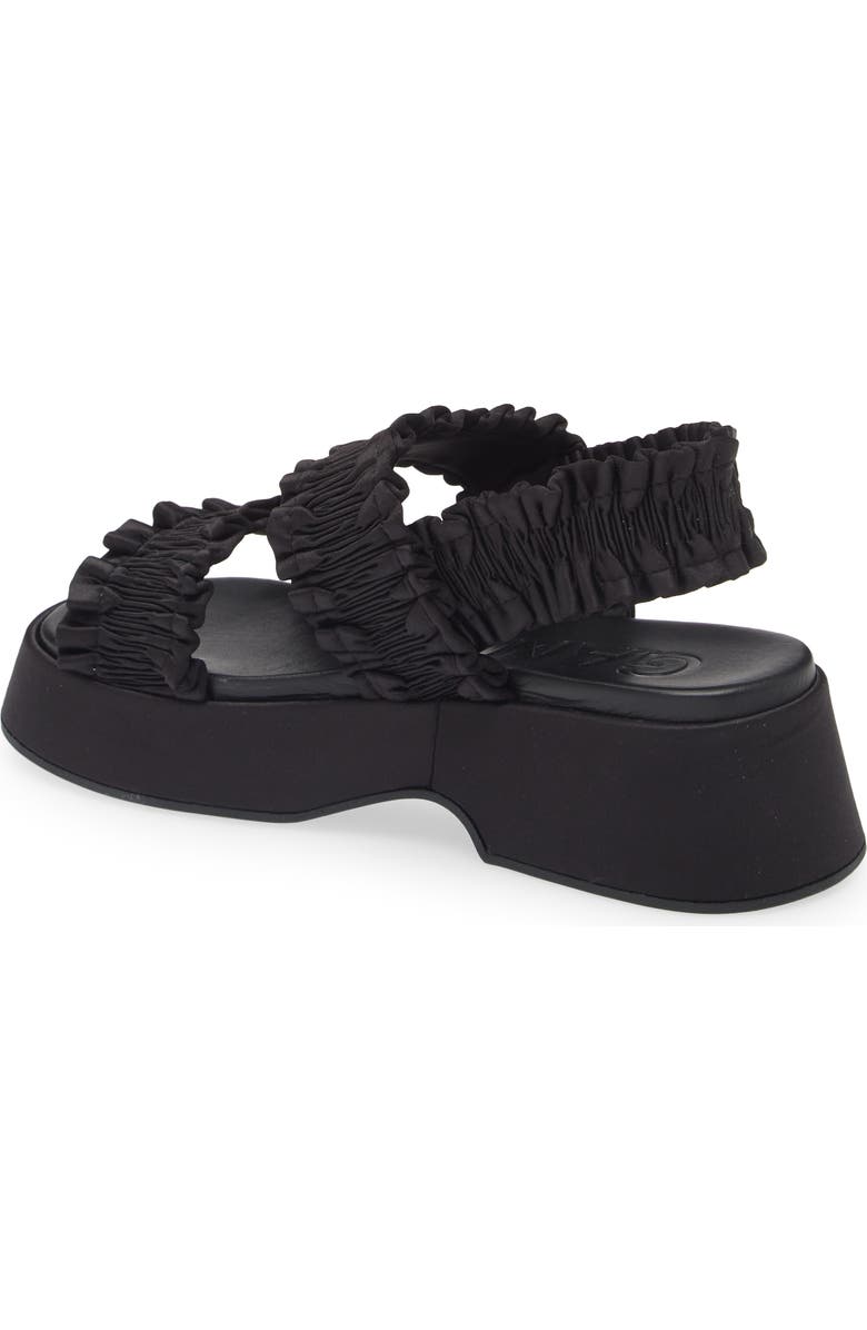 Ganni Smocked Slingback Platform Sandal, Alternate, color,
