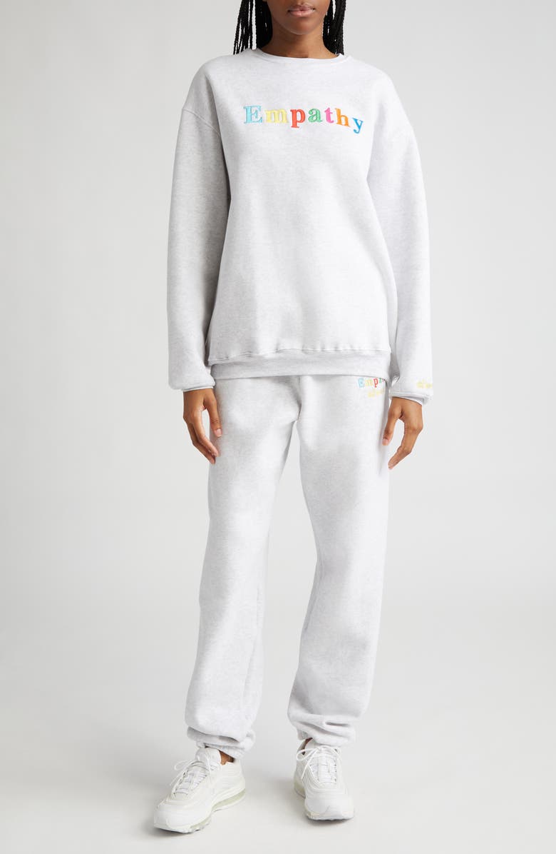 THE MAYFAIR GROUP Gender Inclusive Empathy Always Embroidered Crewneck Sweatshirt, Alternate, color,