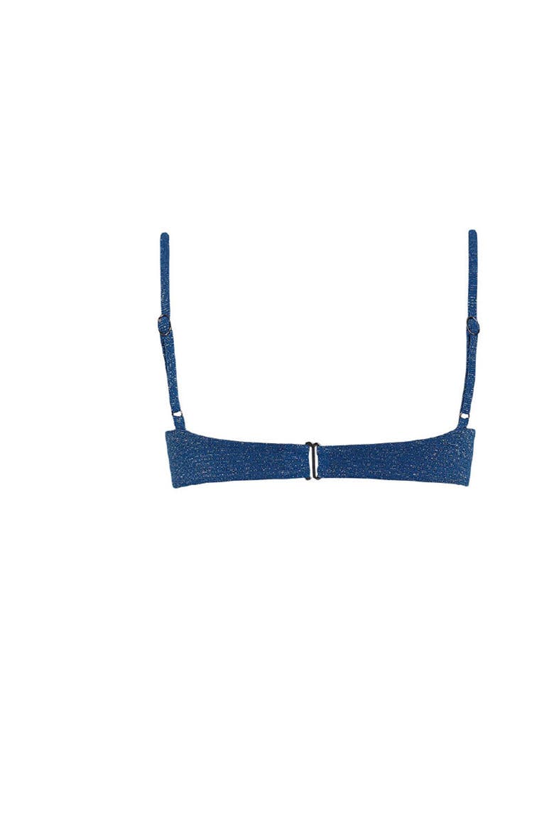 Sacred Sun Luxe Shimmer Praia Triangle Bralette Top, Alternate, color, SHIMMERY BLUE