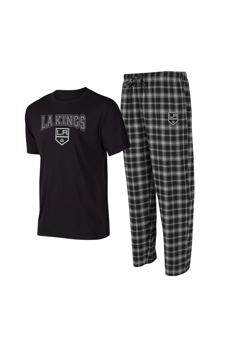 CONCEPTS SPORT Men's Concepts Sport Black/Gray Los Angeles Kings Arctic T-Shirt & Pajama Pants Sleep Set, Main, color, 