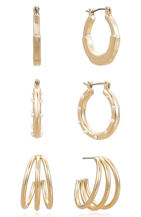 Triple Hoop Earrings Set