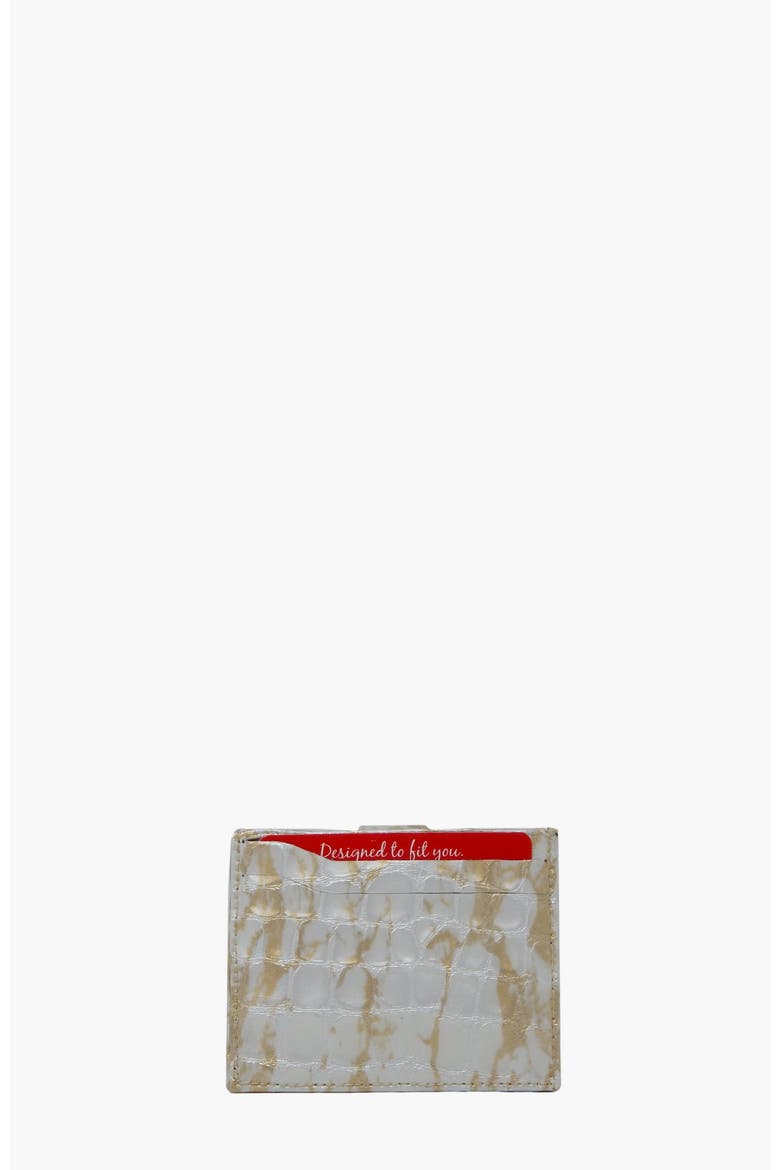 Gallop Patent Leather Card Holder 576, Alternate, color, Beige / White