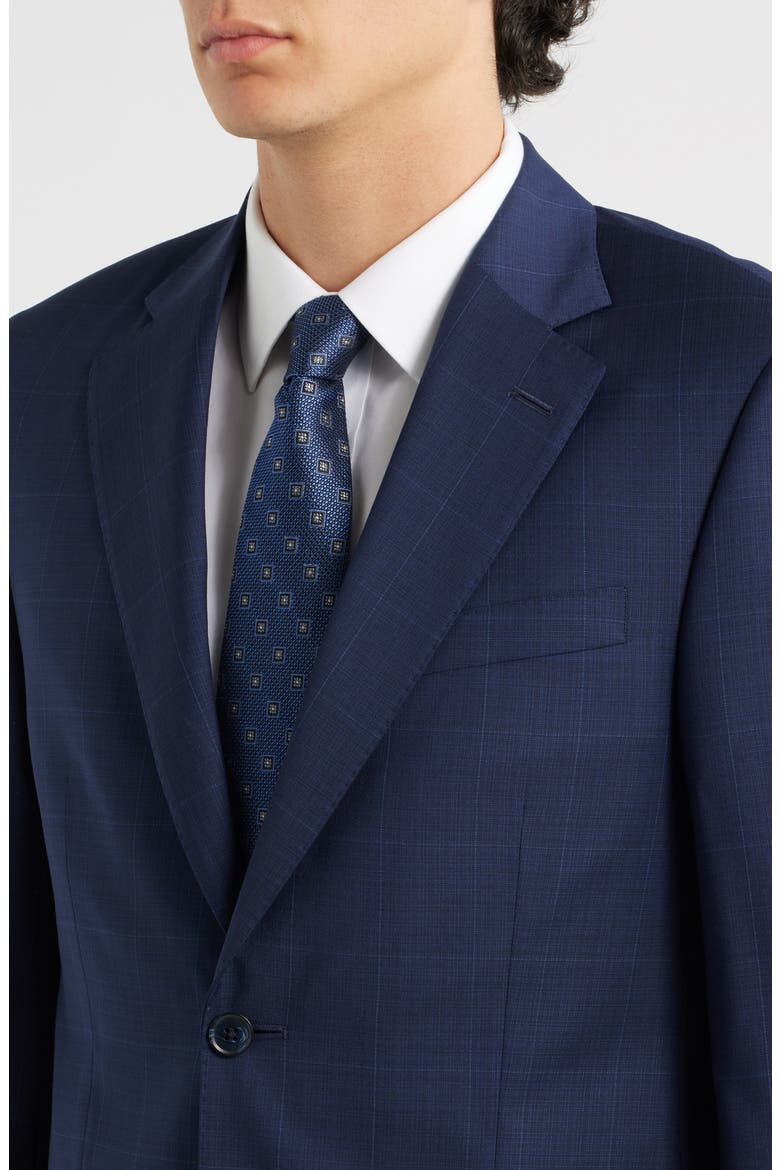 Flynn Classic Fit Navy Windowpane Check Wool Suit, Alternate, color, NAVY
