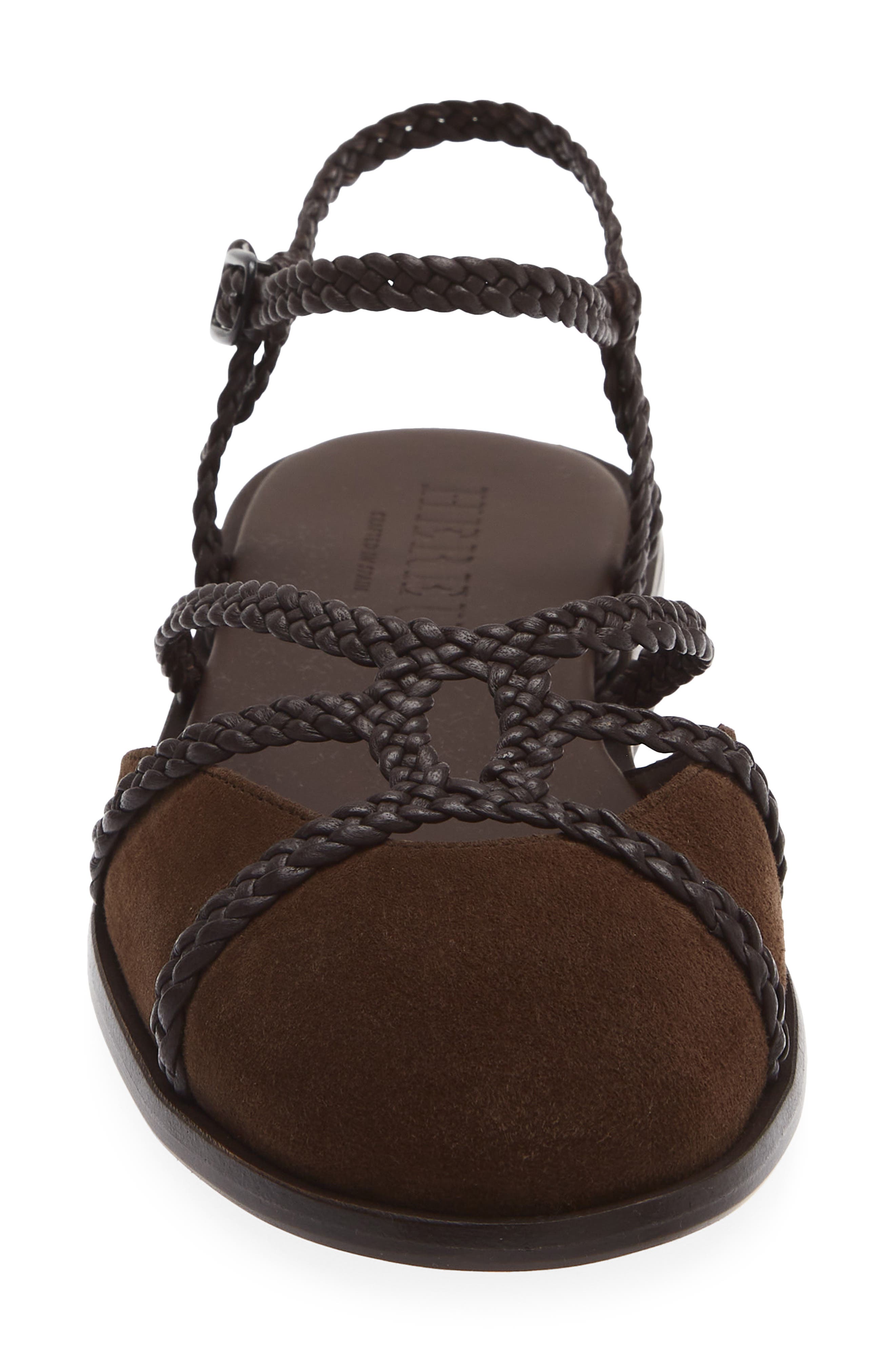 Ranya Leather Flat, Alternate, color, DARK BROWN