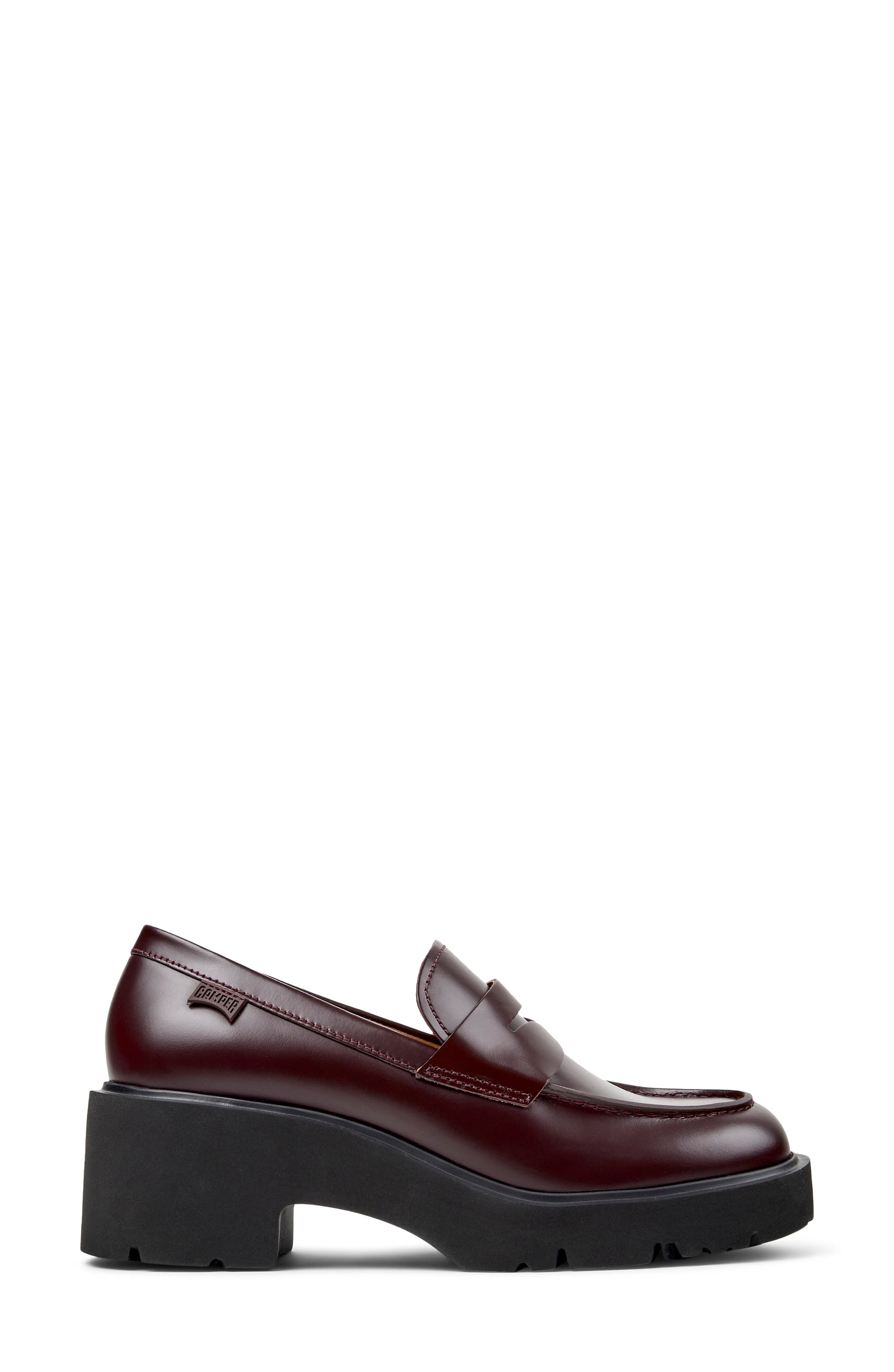 Camper Milah Penny Loafer, Alternate, color, Burgundy