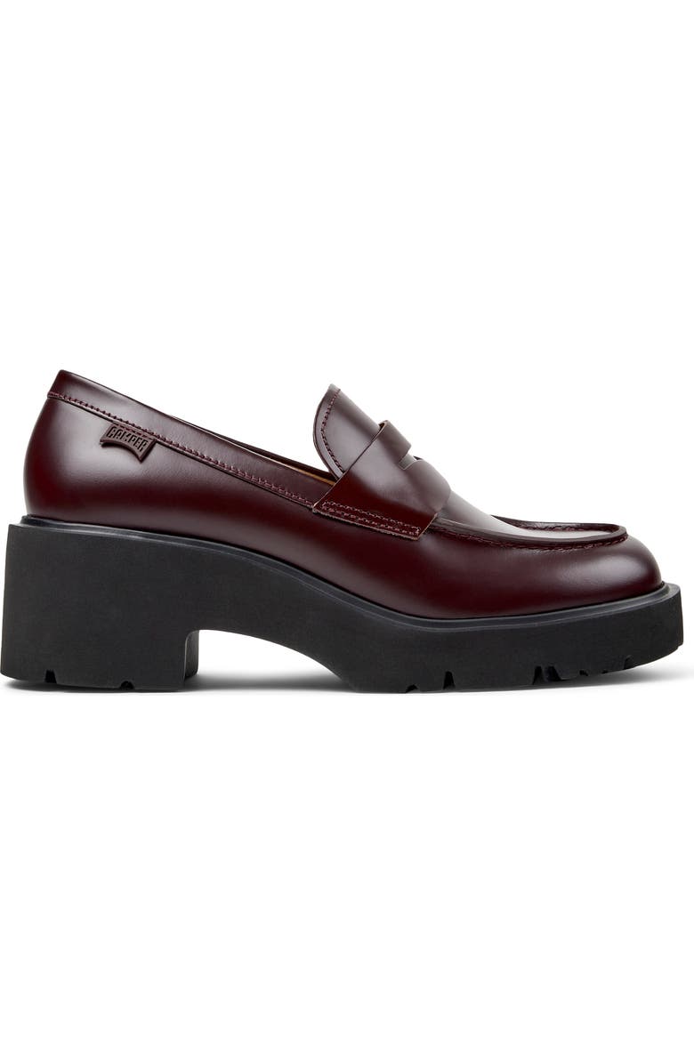 Camper Milah Penny Loafer, Alternate, color, Burgundy
