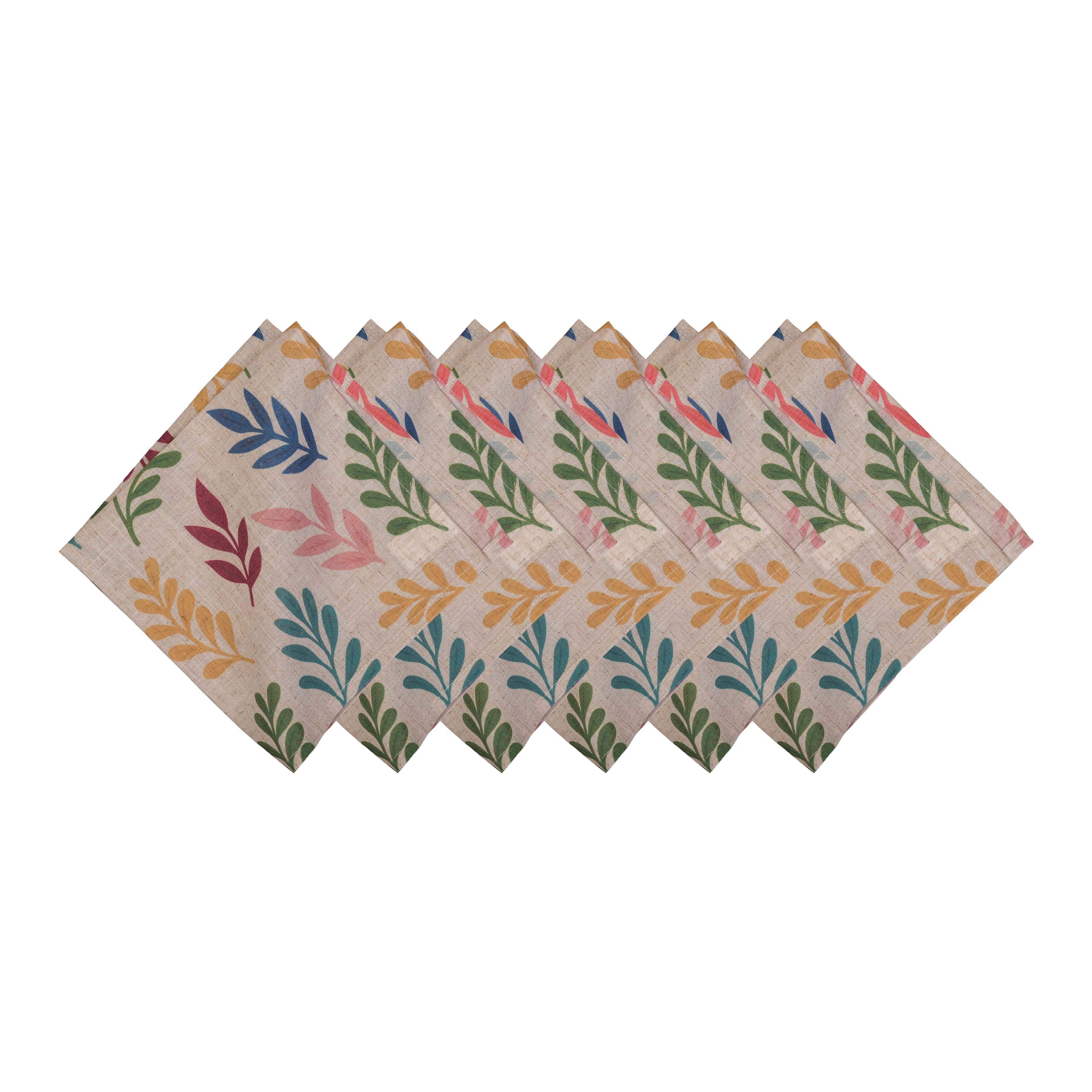 C&F Home Springtime Blooms Graphic Print Machine Washable Napkins Set of 6 - Green