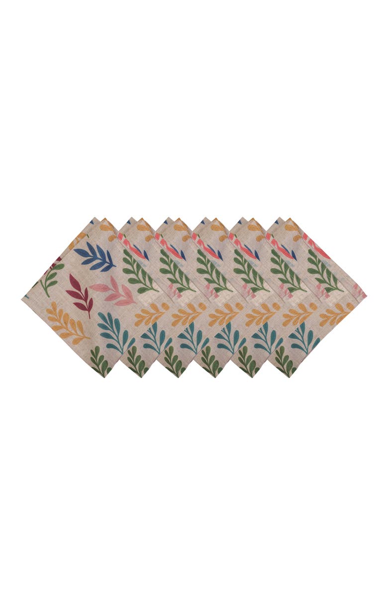 C&F Home Springtime Blooms Graphic Print Machine Washable Napkins Set of 6, Main, color, Green