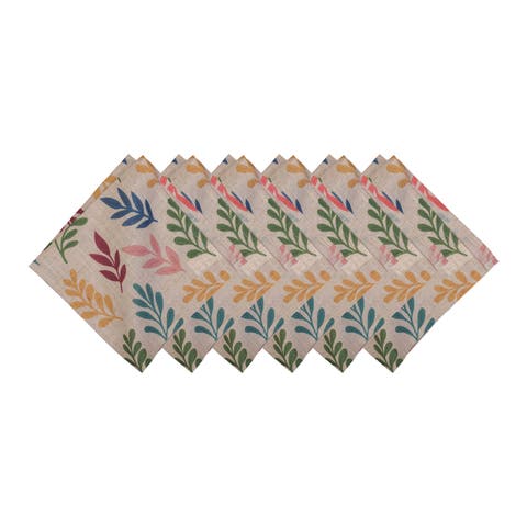 Springtime Blooms Graphic Print Machine Washable Napkins Set of 6