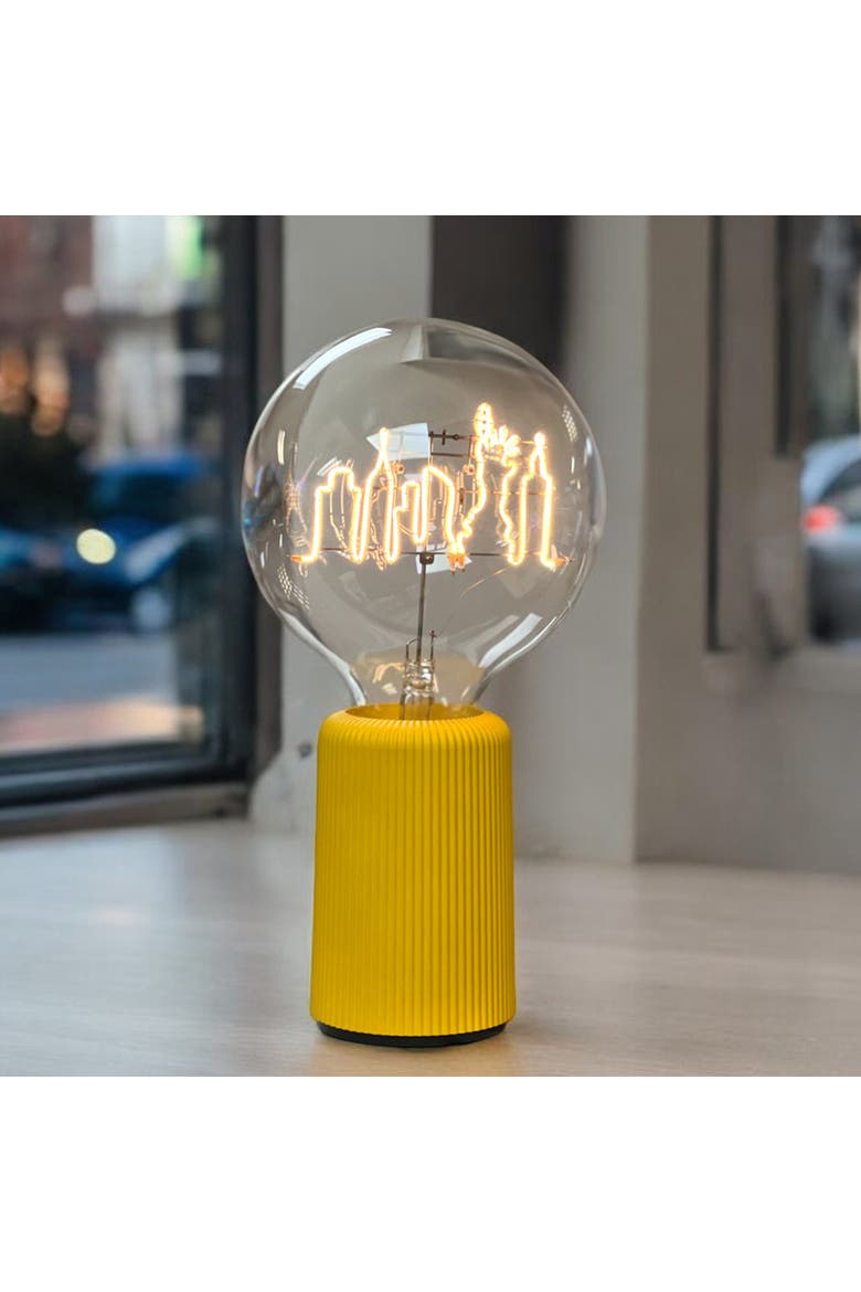 New York  Skyline Portable Table Lamp, Alternate, color, Pink
