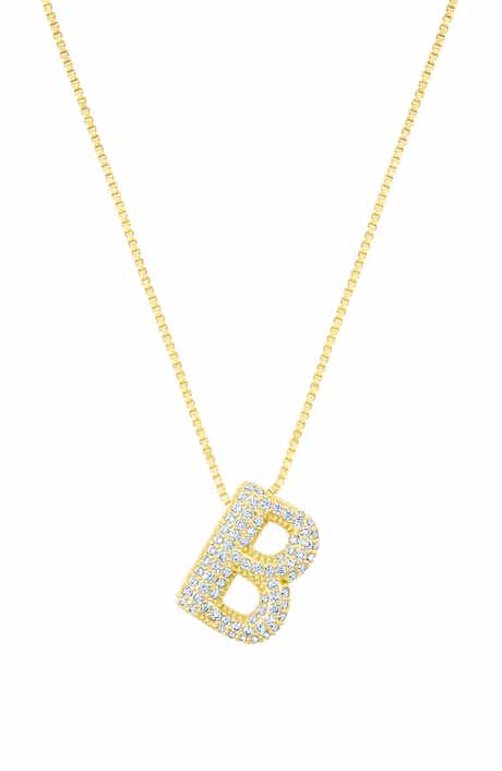 Adornia Pavé Bubble Initial Pendant Necklace