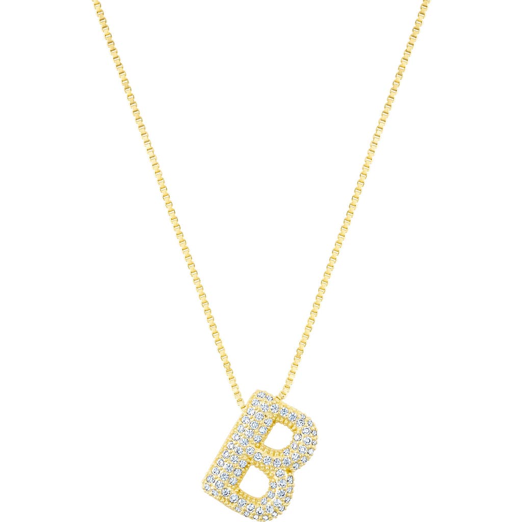 Adornia Gold Pave Bubble Letter Necklace In Gold-b