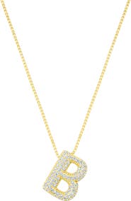 Adornia Pavé Bubble Initial Pendant Necklace