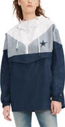 Tommy Hilfiger Women's Tommy Hilfiger White/Navy Dallas Cowboys Staci Half-Zip Hoodie Windbreaker Jacket