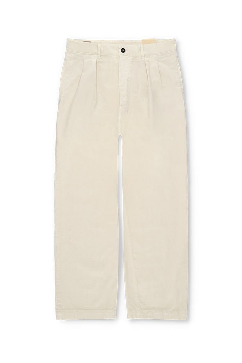 Newyork Cotton Pleated Trousers, Main, color, OFF WHITE