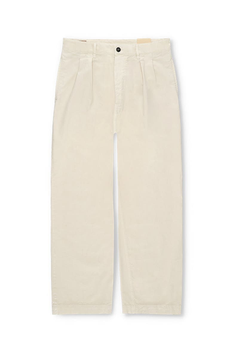 Fortela Newyork Cotton Pleated Trousers, Main, color, Off White