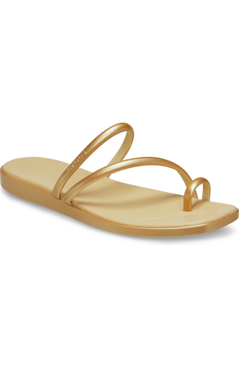 CROCS Miami Metallic Toe Loop Sandal, Main, color, Gold
