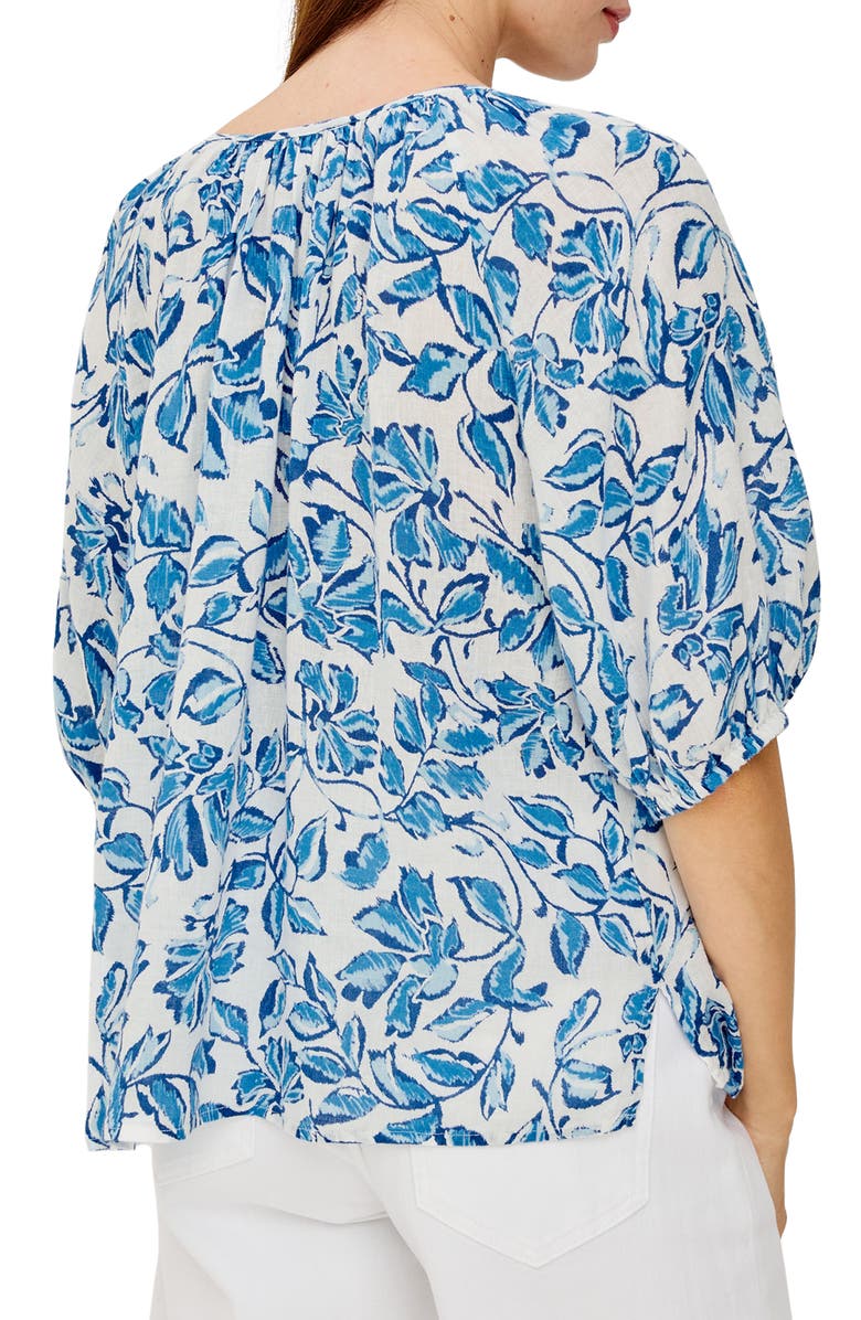 Rails Kirstie Floral Split Neck Top, Alternate, color, Azure Jasmine