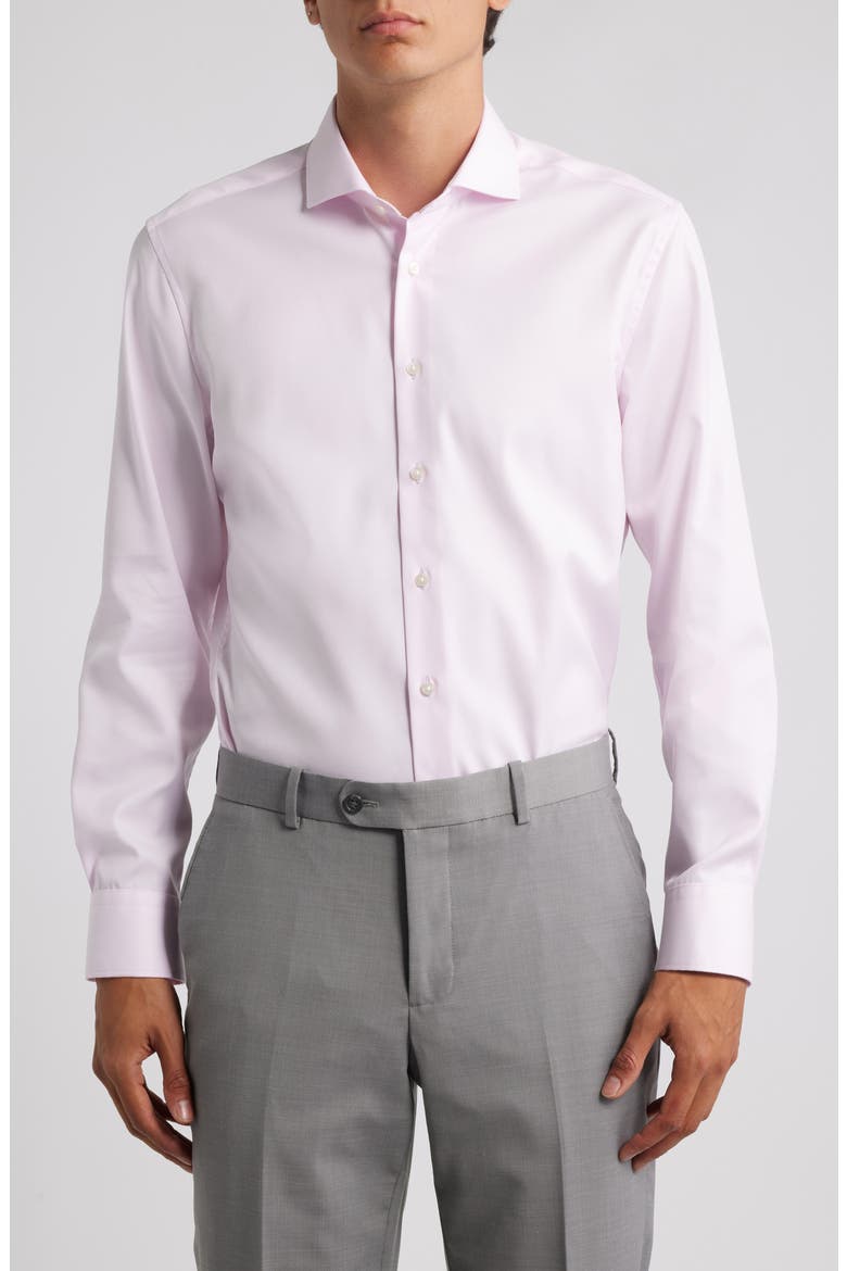 Slim Fit Non-Iron Cotton Twill Cover Shirt, Main, color, PINK