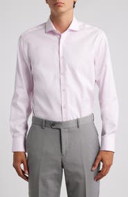 Eterna Slim Fit Non-Iron Cotton Twill Cover Shirt