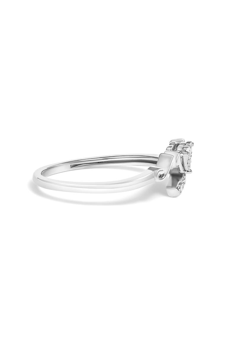 Haus of Brilliance Silver Diamond Accent "MOM" Heart Ring, Alternate, color, White